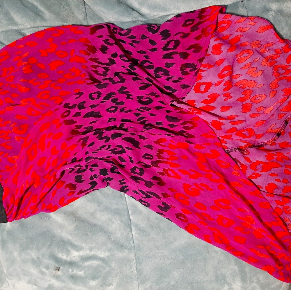 Cheetah print see through mid length skirt